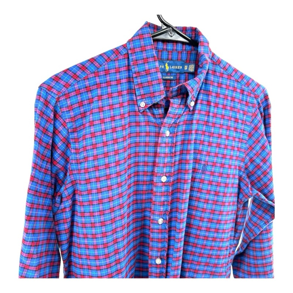 Ralph Lauren | XS Men’s Classic Fit Blue & Red Plaid Button Shirt‎ - Picture 4 of 14